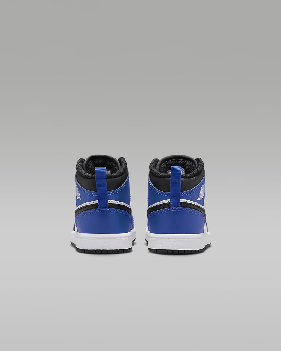 Jordan 1 Mid Younger Kids' Shoes - Game Royal/White/Black