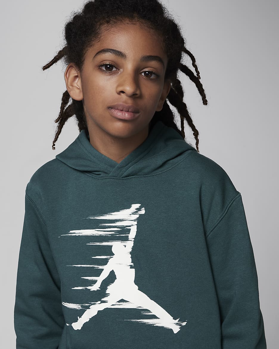 Jordan MJ Flight MVP Older Kids' Fleece Pullover Hoodie - Oxidised Green