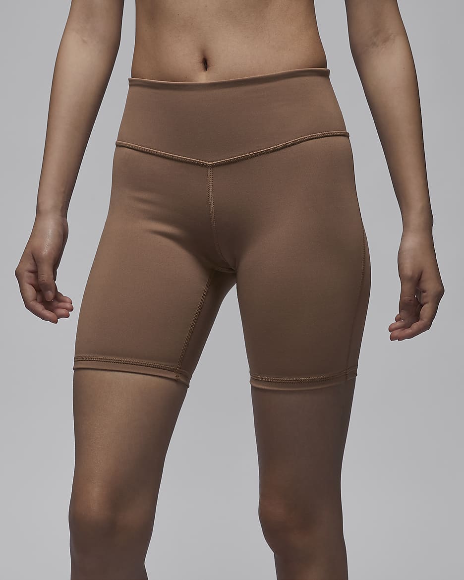 Jordan Sport Women's High-Waisted 7" Bike Shorts - Archaeo Brown/White