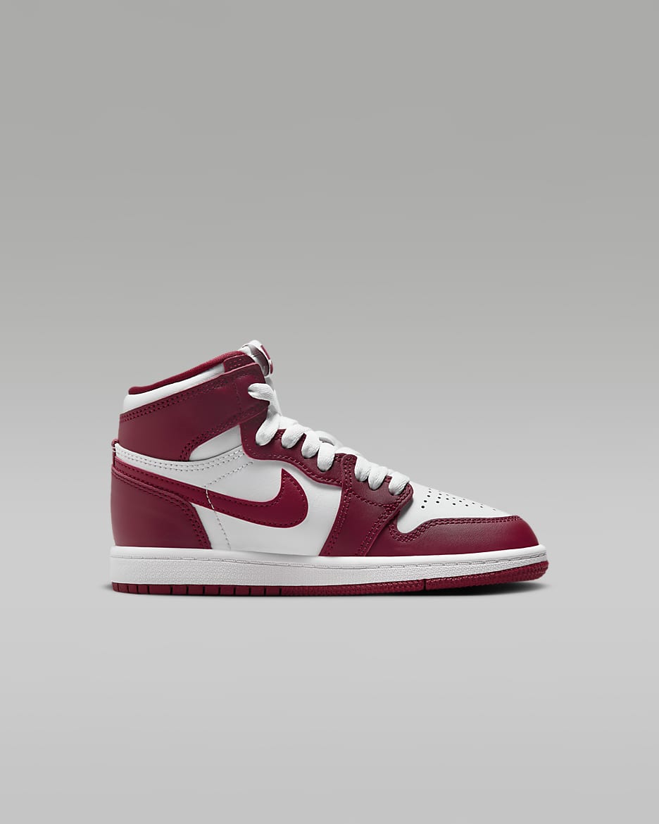 Jordan 1 Retro High OG Younger Kids' Shoes - White/Team Red