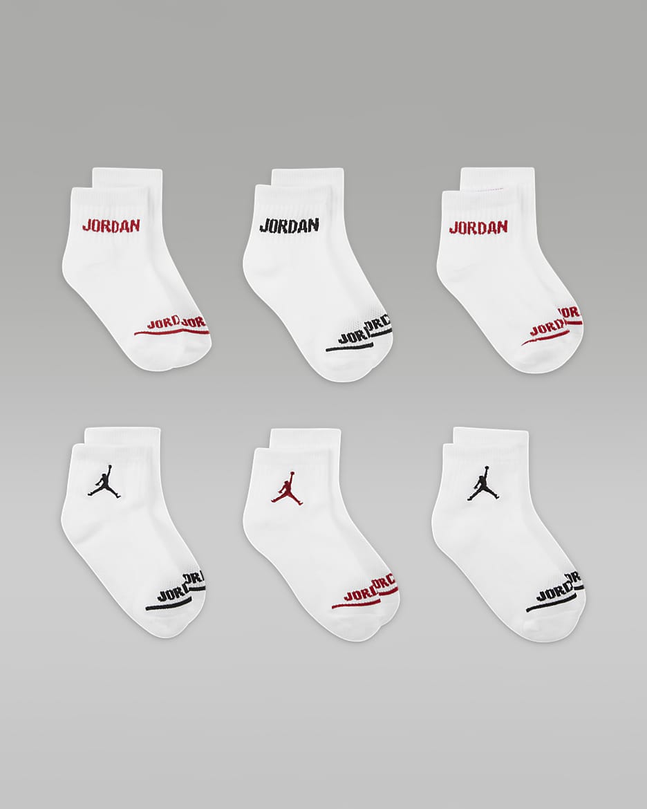 Jordan Younger Kids' Ankle Socks (6 Pairs) - White
