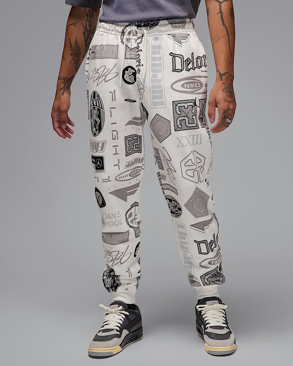 Pants estampados de tejido Fleece para hombre Jordan Essentials - Vela/Negro