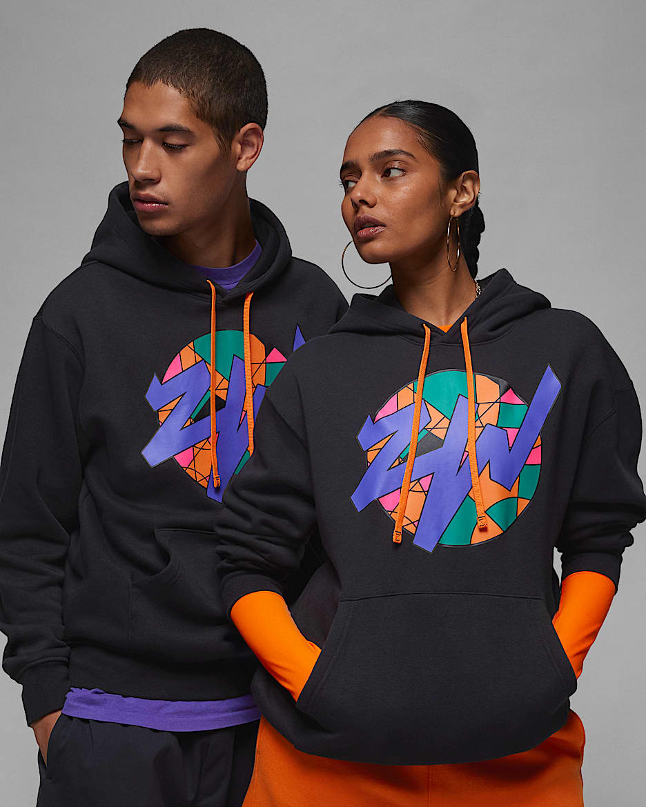 Zion Graphic Fleece Pullover Hoodie - Black/Cone/Cone