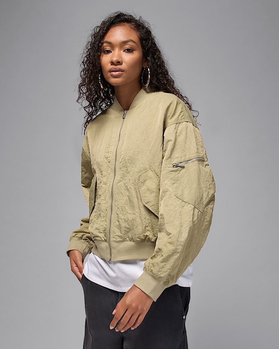 Jordan Flight Renegade Women's Jacket - Medium Khaki/Team Orange