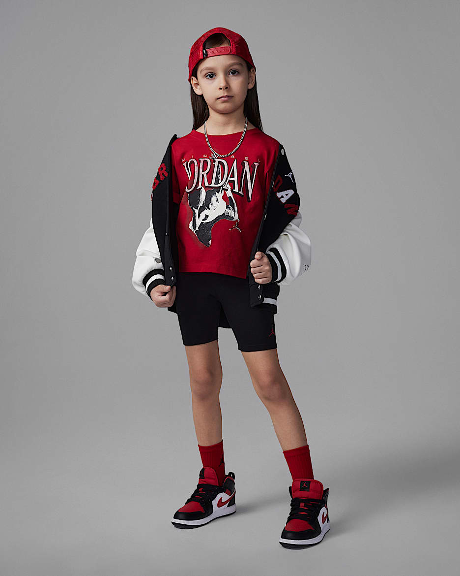 Jordan 2-teiliges 1984 Retro-Bike-Shorts-Set (jüngere Kinder) - Schwarz
