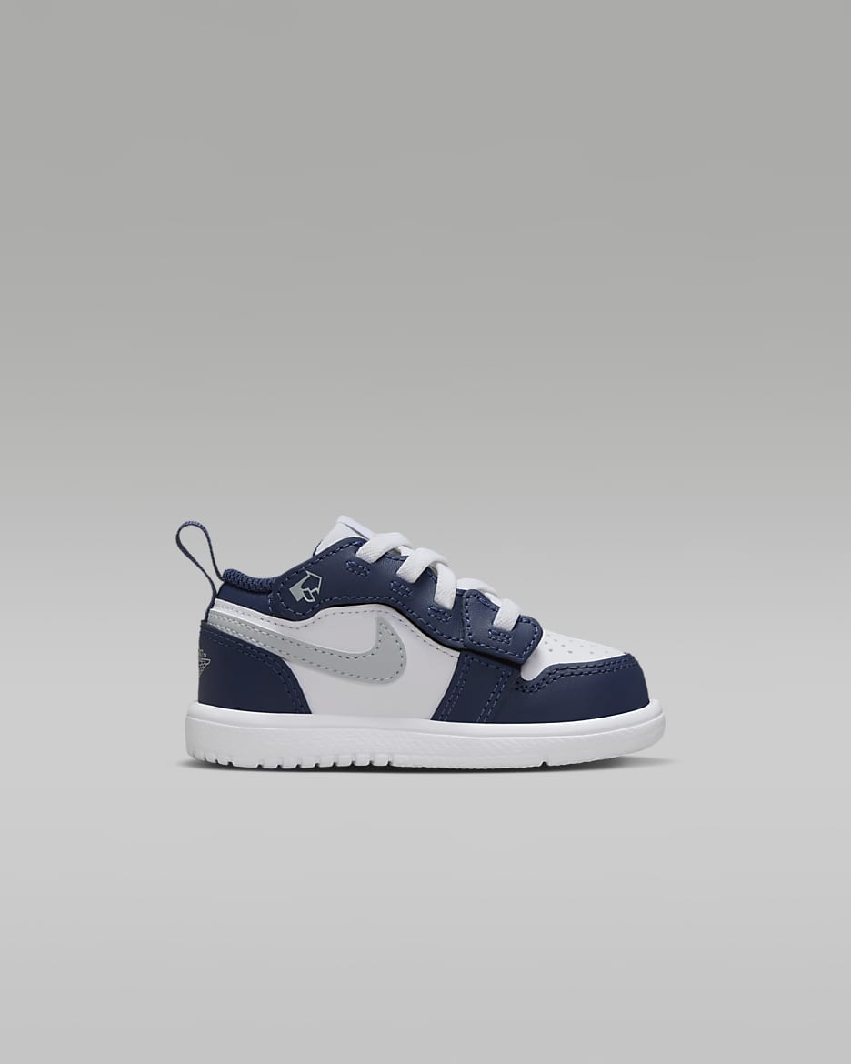 Jordan 1 Low Alt Schoenen voor baby's/peuters - Wit/Midnight Navy/Wolf Grey