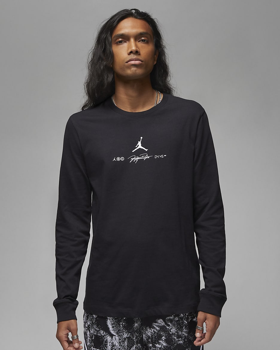 Jordan Dri-FIT Sport Men's Graphic Long-Sleeve T-Shirt - Black/White