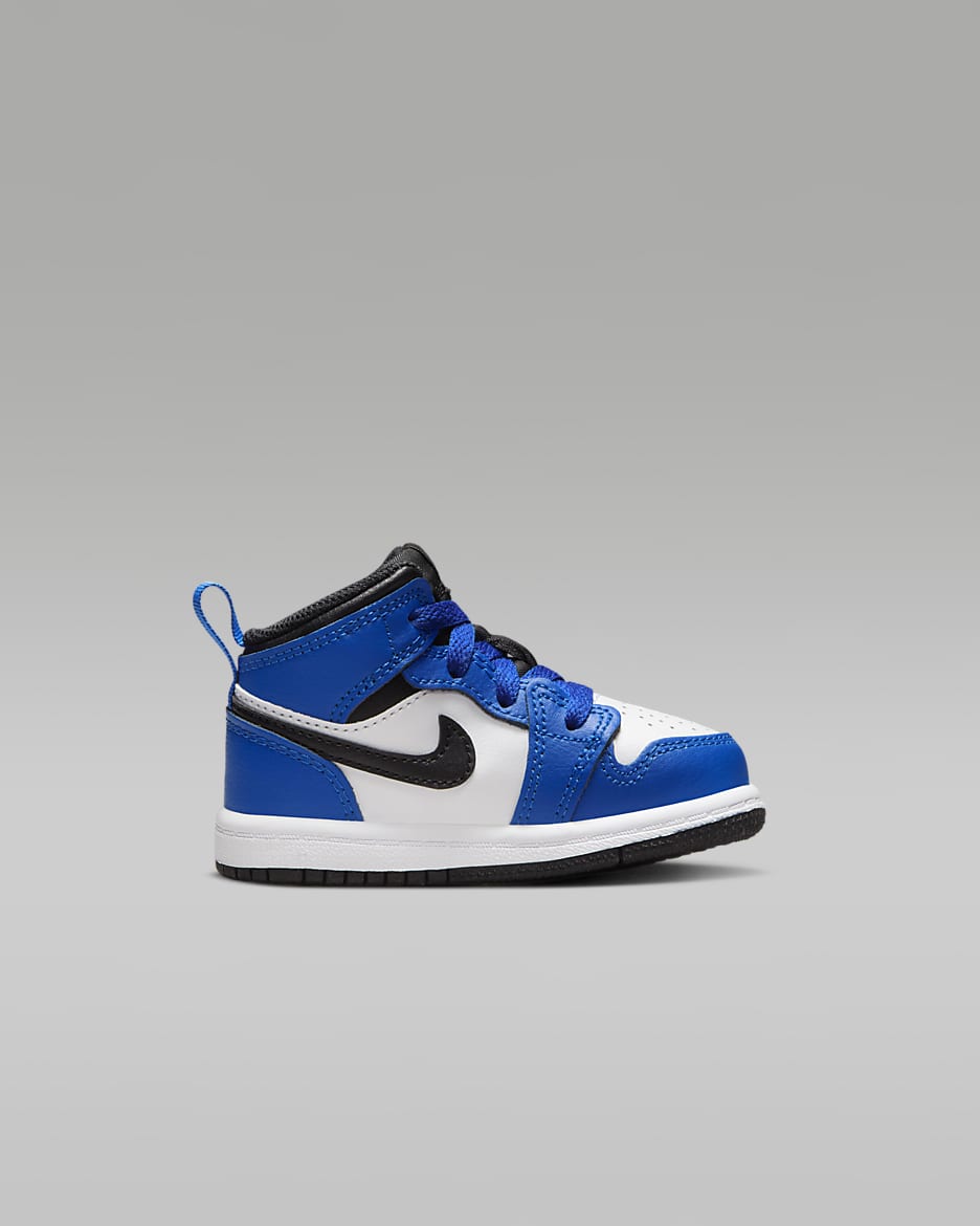 Jordan 1 Mid Schuh für Babys und Kleinkinder - Game Royal/Weiß/Schwarz