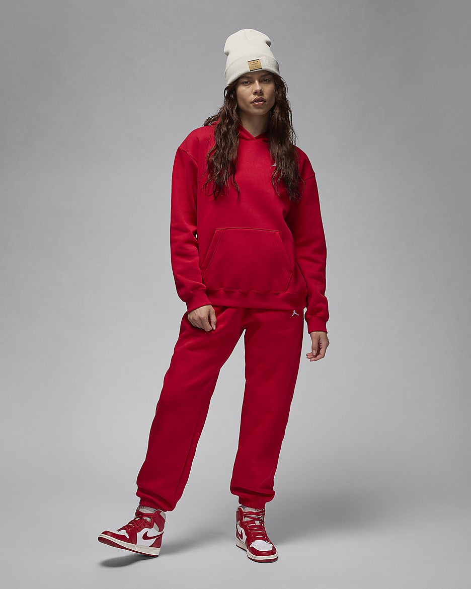 Jordan Brooklyn Fleece Women's Pullover Hoodie - Gym Red/White