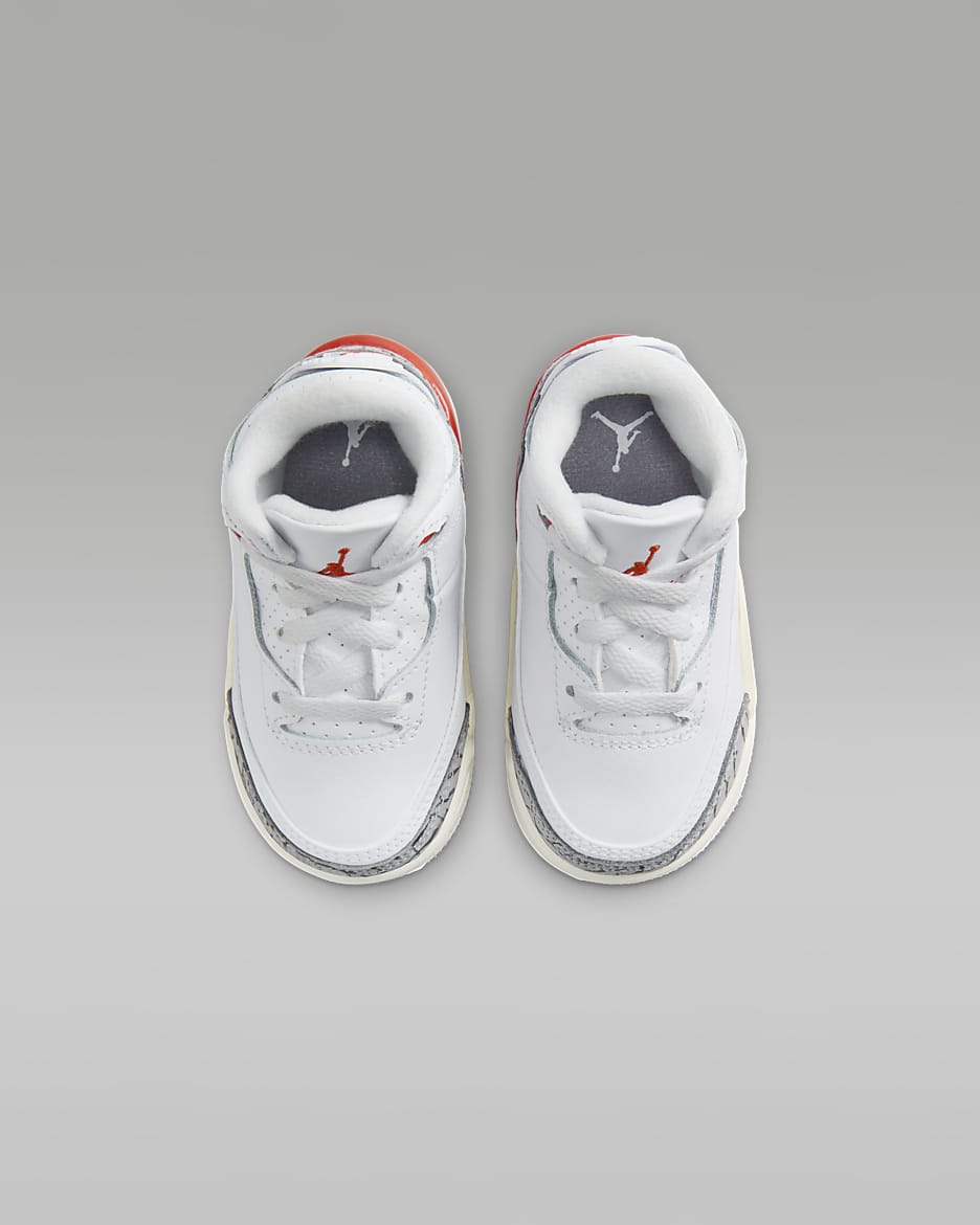 Jordan 3 Retro Baby/Toddler Shoes - White/Sail/Cement Grey/Cosmic Clay