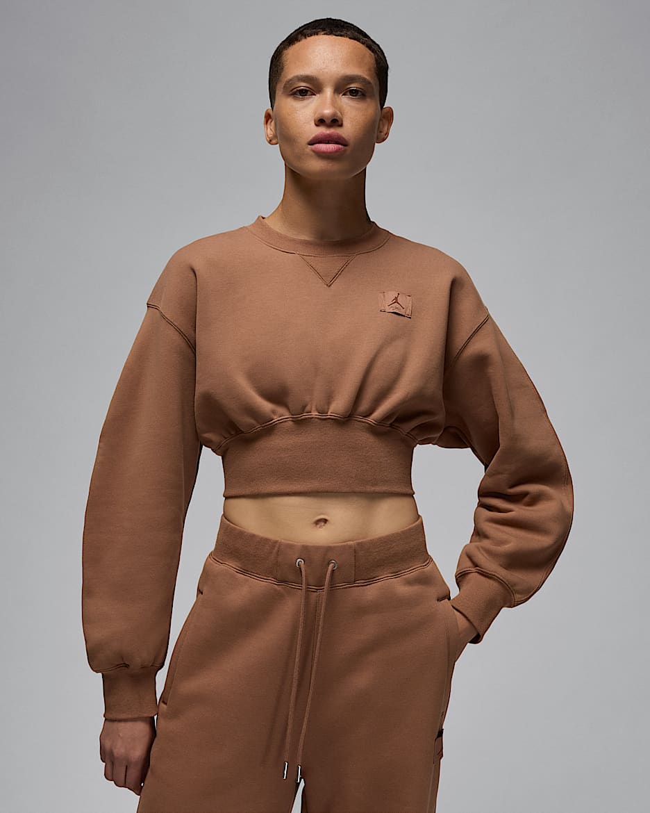 Sudadera cropped para mujer Jordan Flight Fleece - Marrón arqueo