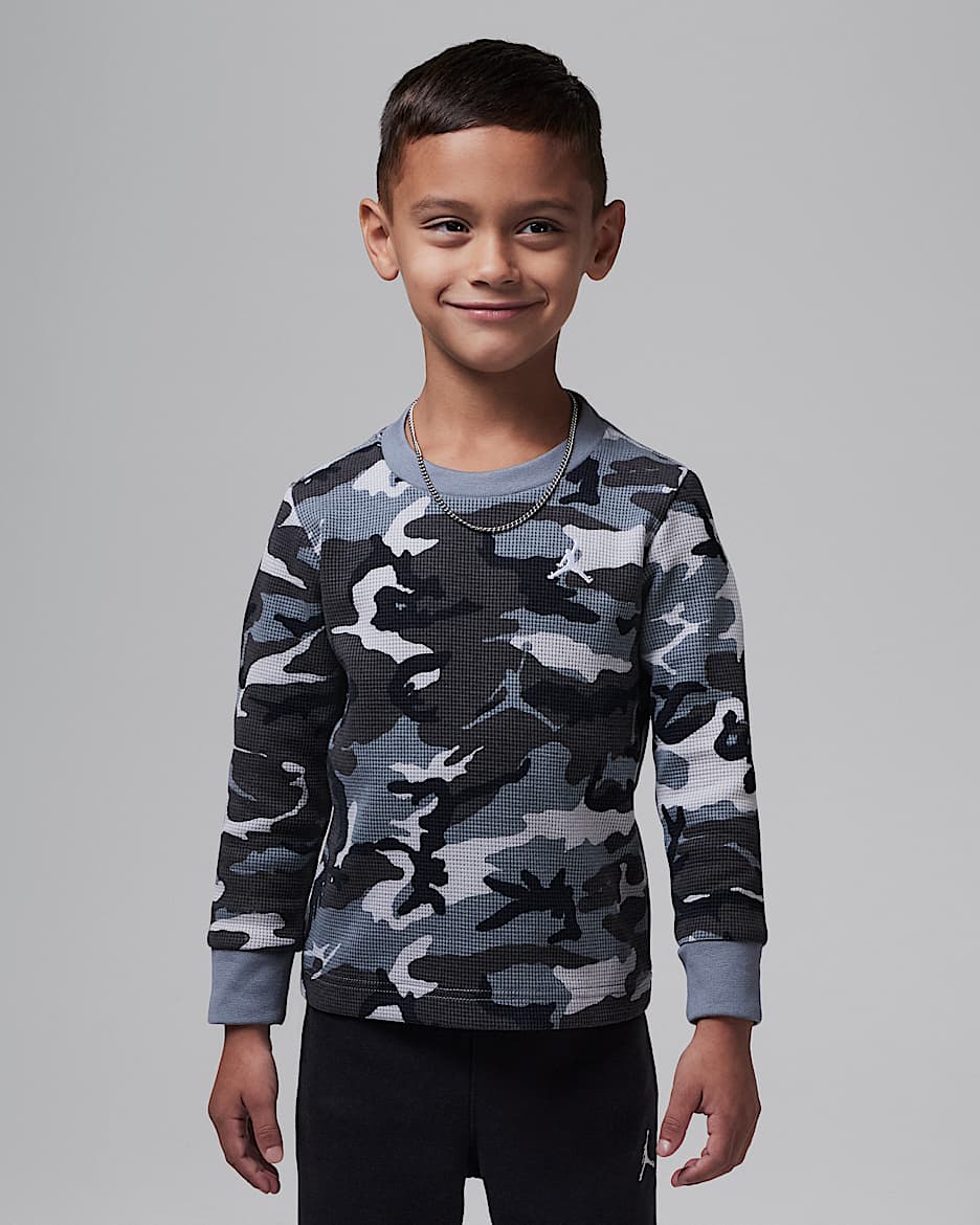 Jordan Brooklyn Essentials Toddler Camo Long Sleeve Top - Smoke Grey