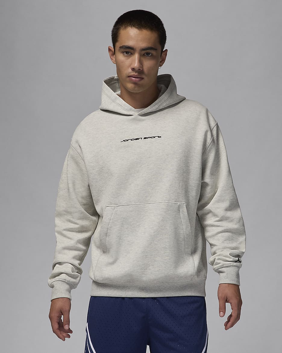 Sudadera con gorro sin cierre Dri-FIT para hombre Jordan Sport Hoop Fleece - Gris jaspeado/Negro