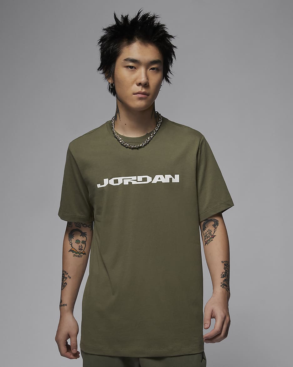 Jordan MVP Men's T-Shirt - Medium Olive/Sail/Sail