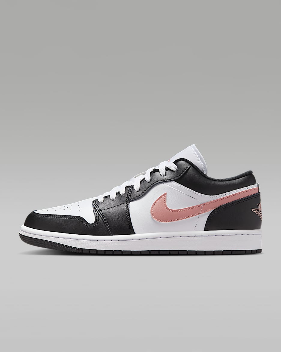Air Jordan 1 Low-sko til mænd - hvid/sort/Rust Pink