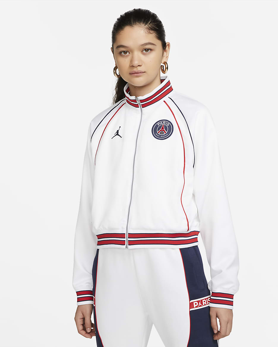 Chamarra para mujer Paris Saint-Germain Anthem - Blanco/Azul marino medianoche