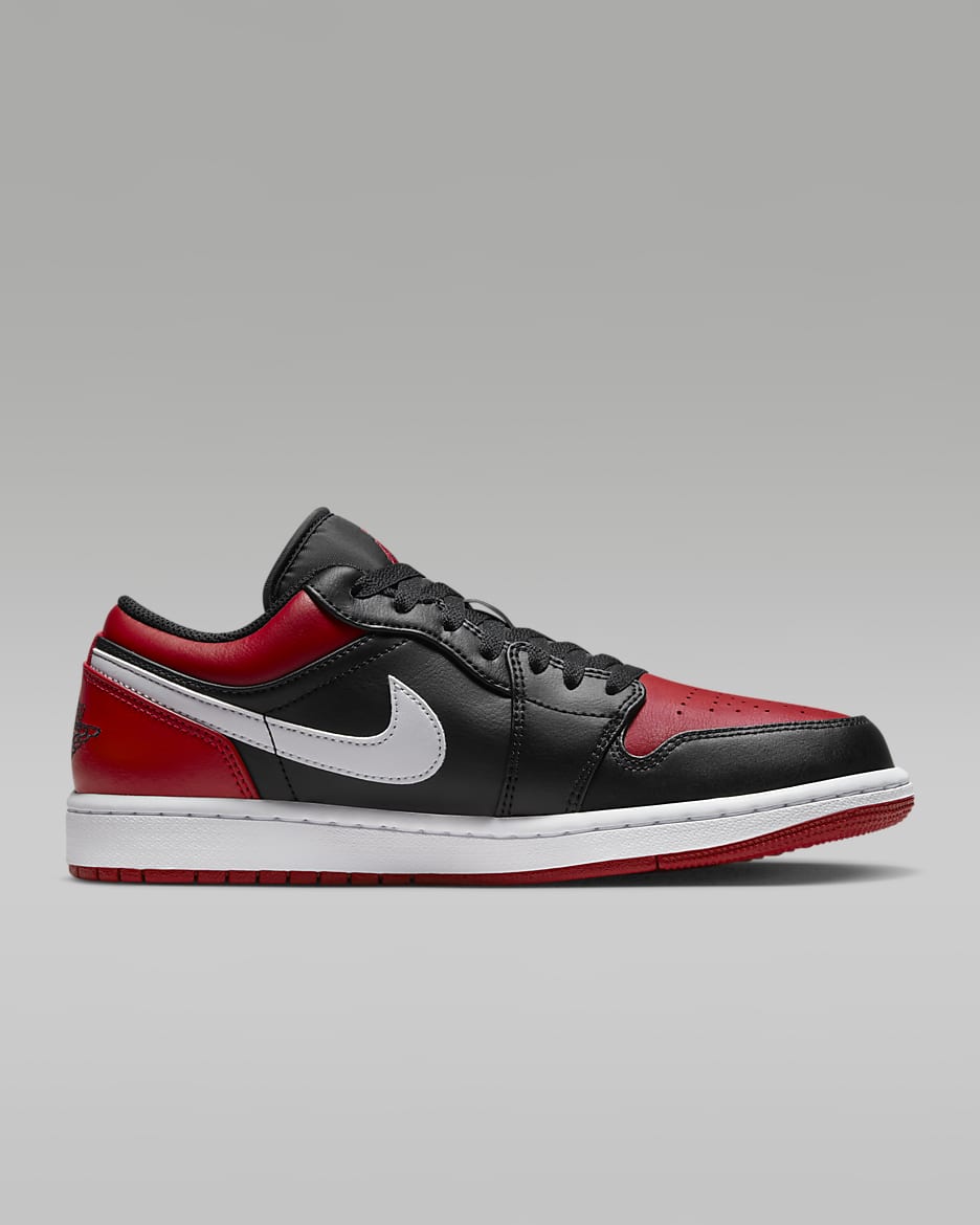 Air Jordan 1 Low Men's Shoes - Black/White/Gym Red