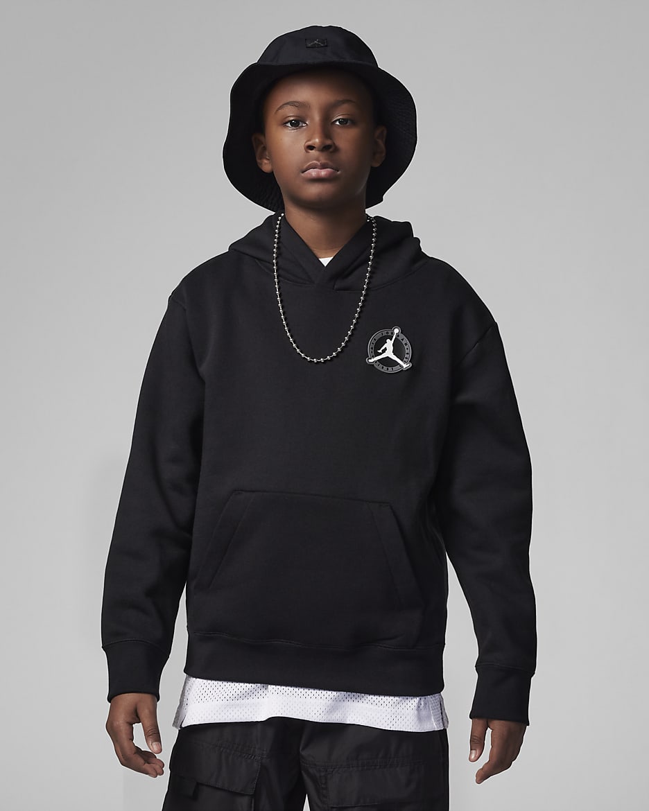 Jordan Jumpman Pullover Hoodie Big Kids' (Boys') Pullover Hoodie - Black