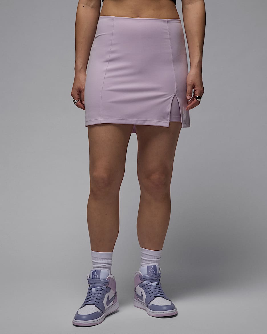 Skort de tejido Knit para mujer Jordan - Muñeca/Blanco