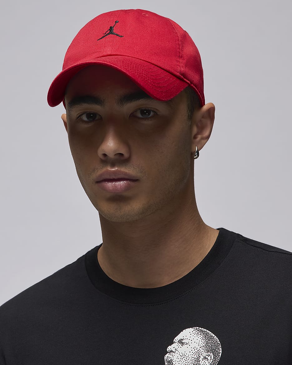 Jordan Club Unstructured Curved-Bill Hat - Gym Red/Black