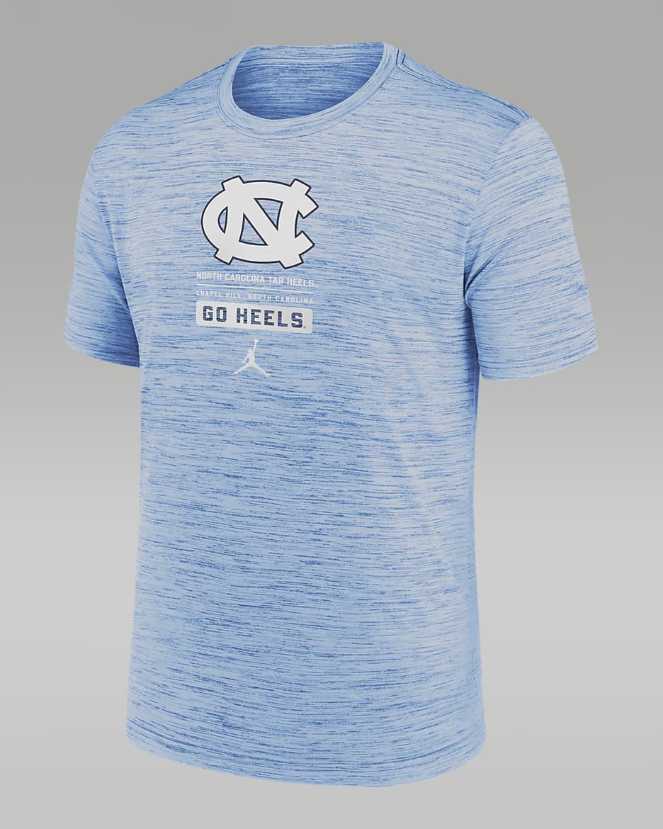 North Carolina Tar Heels Campus Center Block Velocity Men's Nike Dri-FIT College T-Shirt - Light Blue