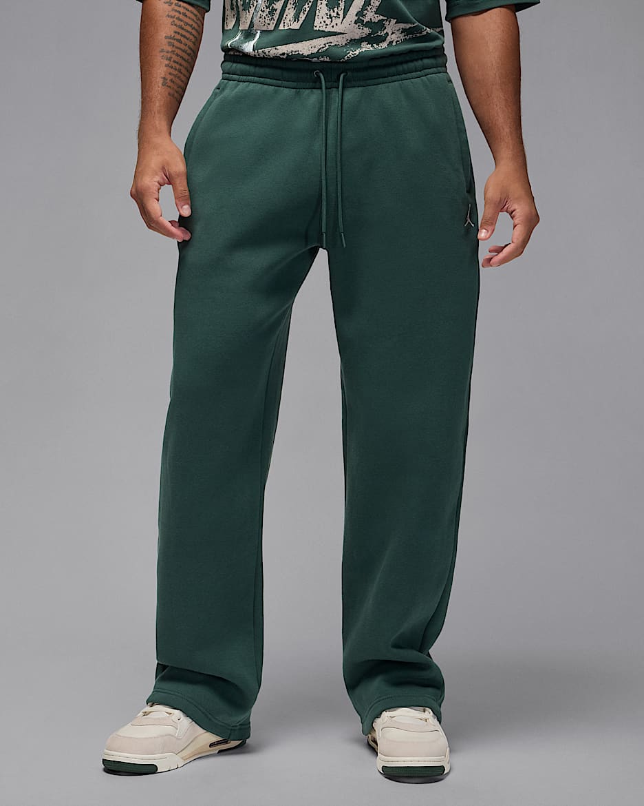 Pantalon oversize à ourlet fendu Jordan Brooklyn Fleece pour homme - Midnight Green/Sail