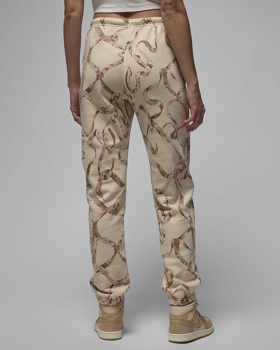 Pants estampados para mujer Jordan Brooklyn Fleece - Café claro leyenda/Café medio leyenda