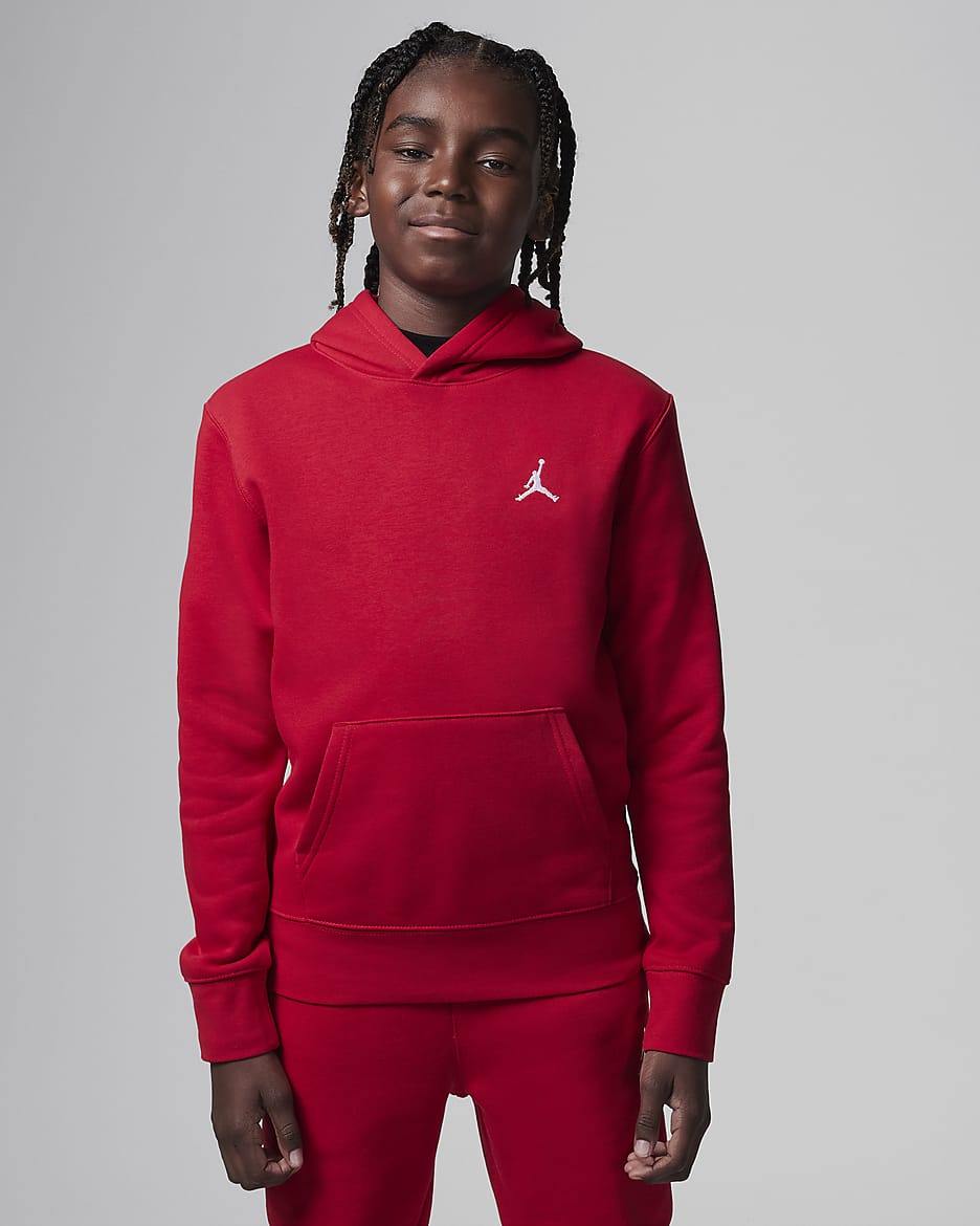 Jordan Big Kids' Brooklyn Fleece Pullover Hoodie - Gym Red