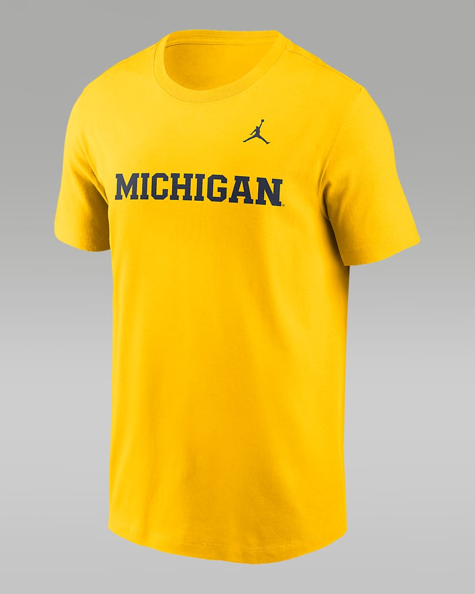 Michigan Wolverines Primetime Wordmark Men's Jordan College T-Shirt - Yellow