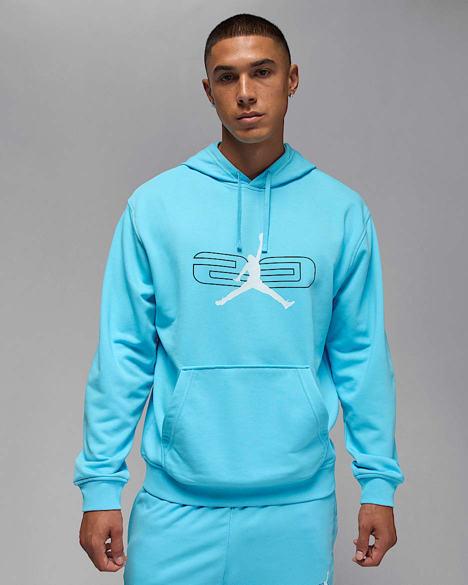 Sudadera con gorro sin cierre de tejido Fleece para hombre Jordan Sport Crossover - Azul frío/Negro/Blanco