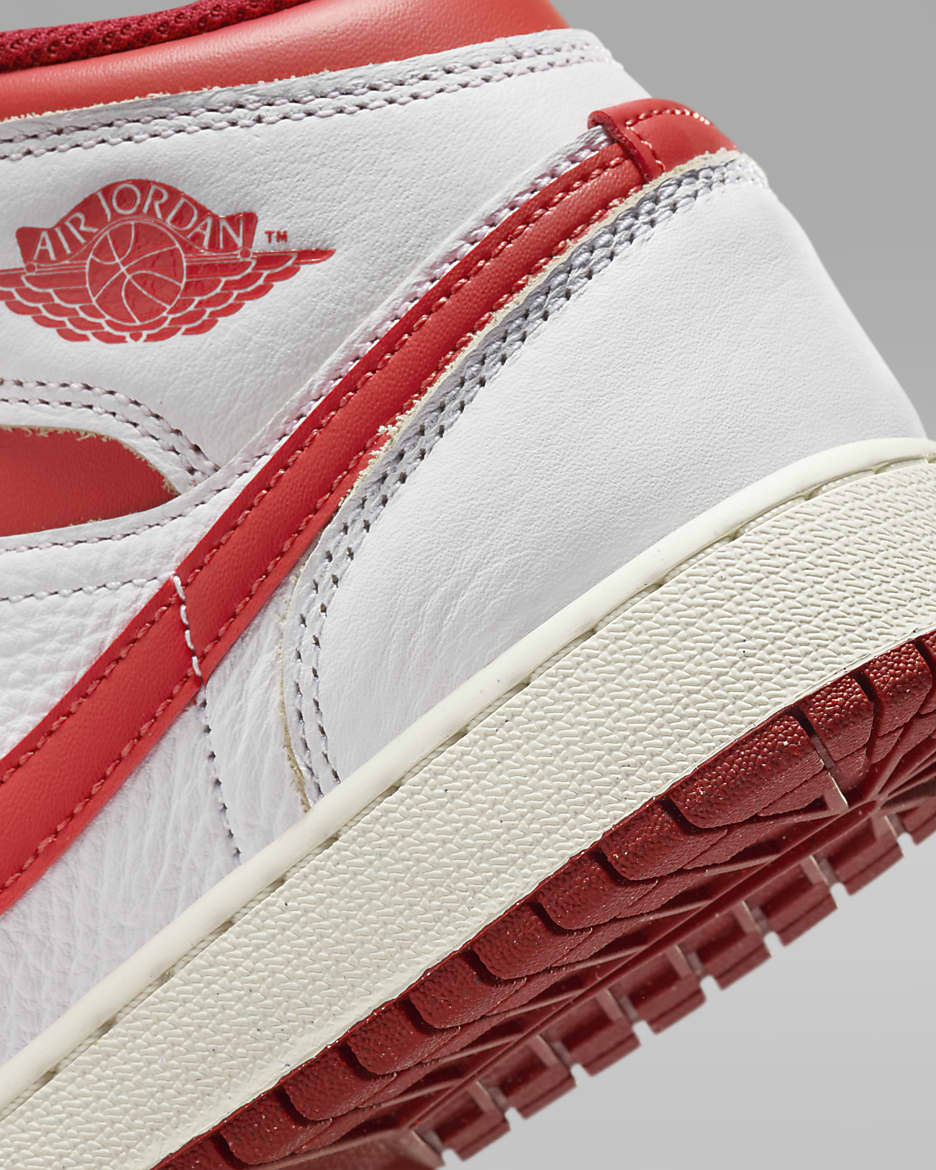 Air Jordan 1 Mid SE Zapatillas - Niño/a - Blanco/Dune Red/Sail/Lobster