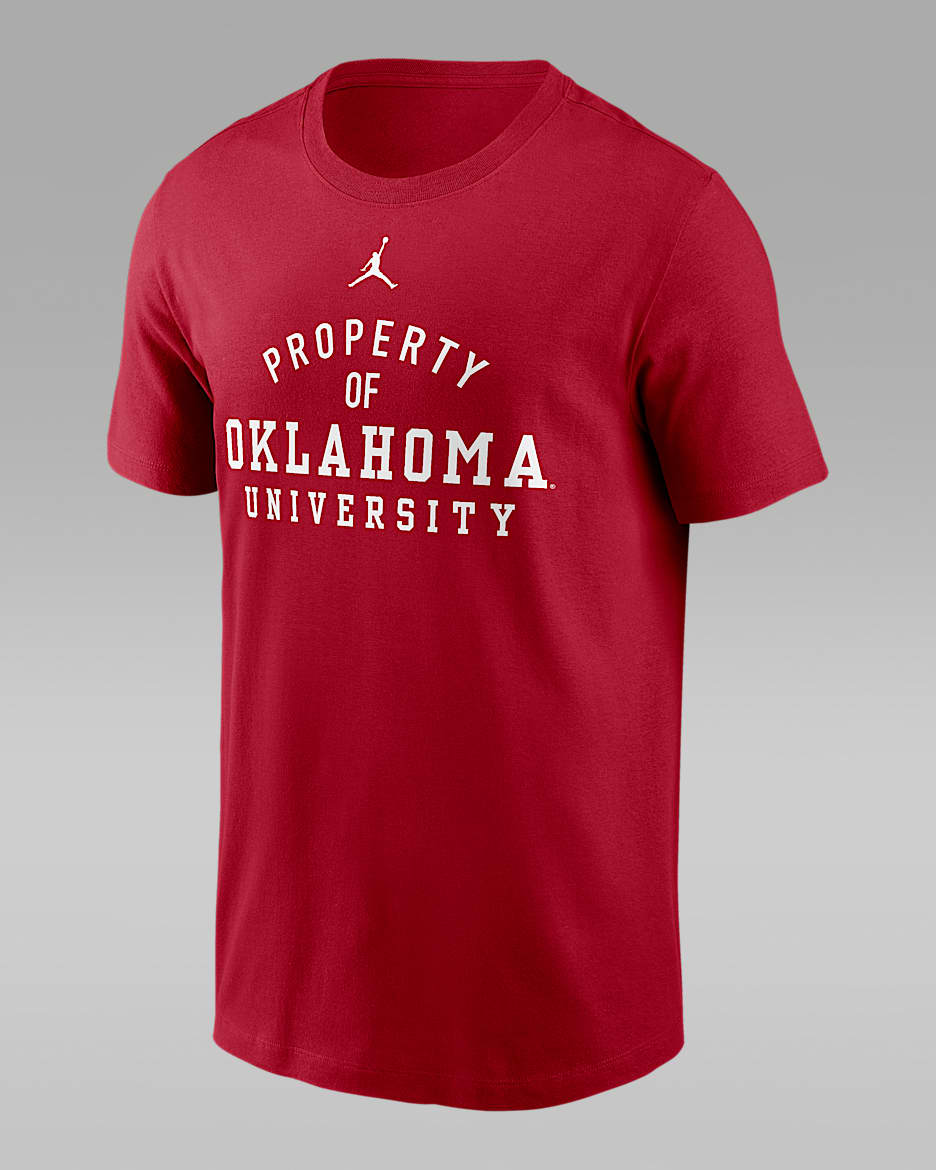Playera universitaria marca Jordan Dri-FIT para hombre Oklahoma Sideline Mantra - Carmesí
