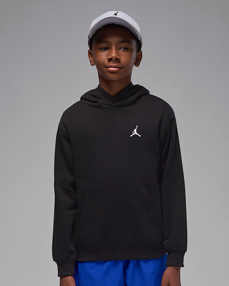 Jordan Brooklyn Fleece Big Kids' Pullover Hoodie - Black