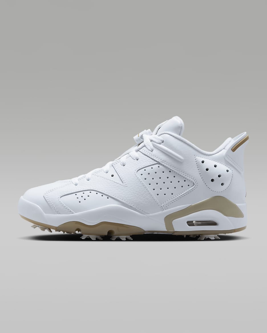 Jordan Retro 6 G Men's Golf Shoes - White/Khaki