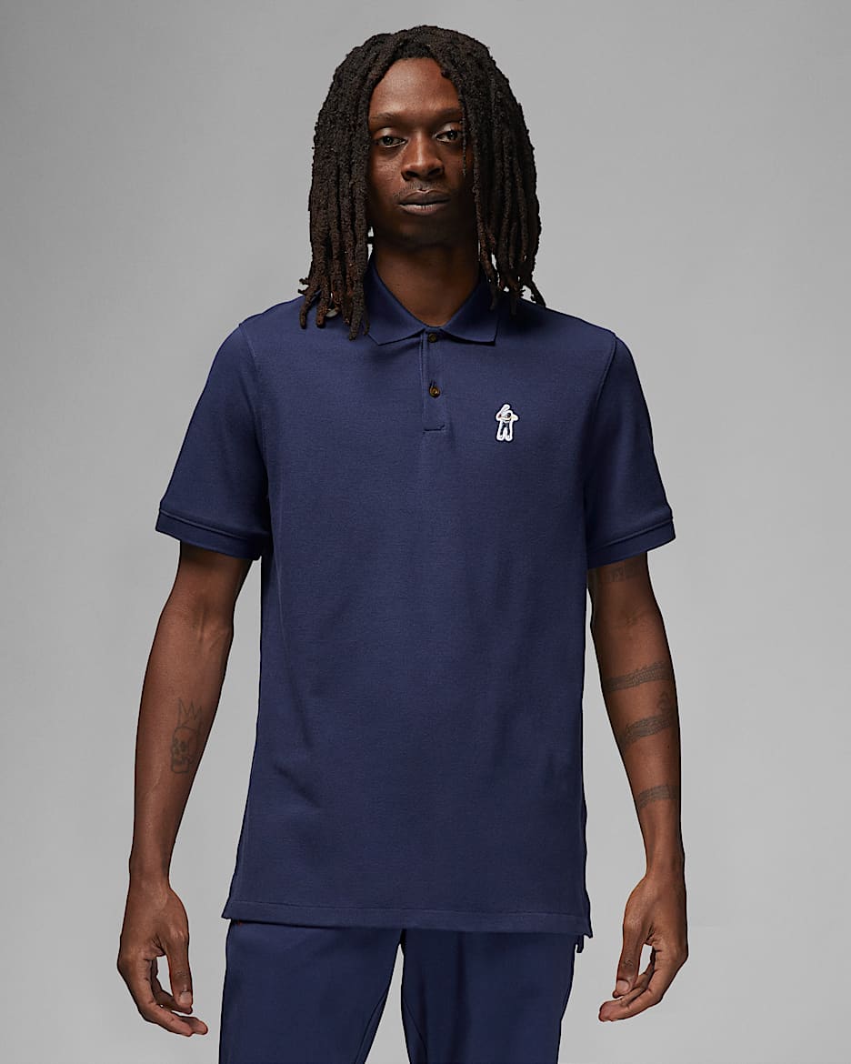 Jordan x Eastside Golf Men's Polo Shirt - Midnight Navy/White/Burnt Sunrise