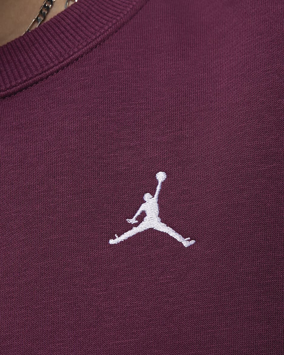 Jordan Brooklyn Fleece sweatshirt med rund hals til dame - Bordeaux/Hvit