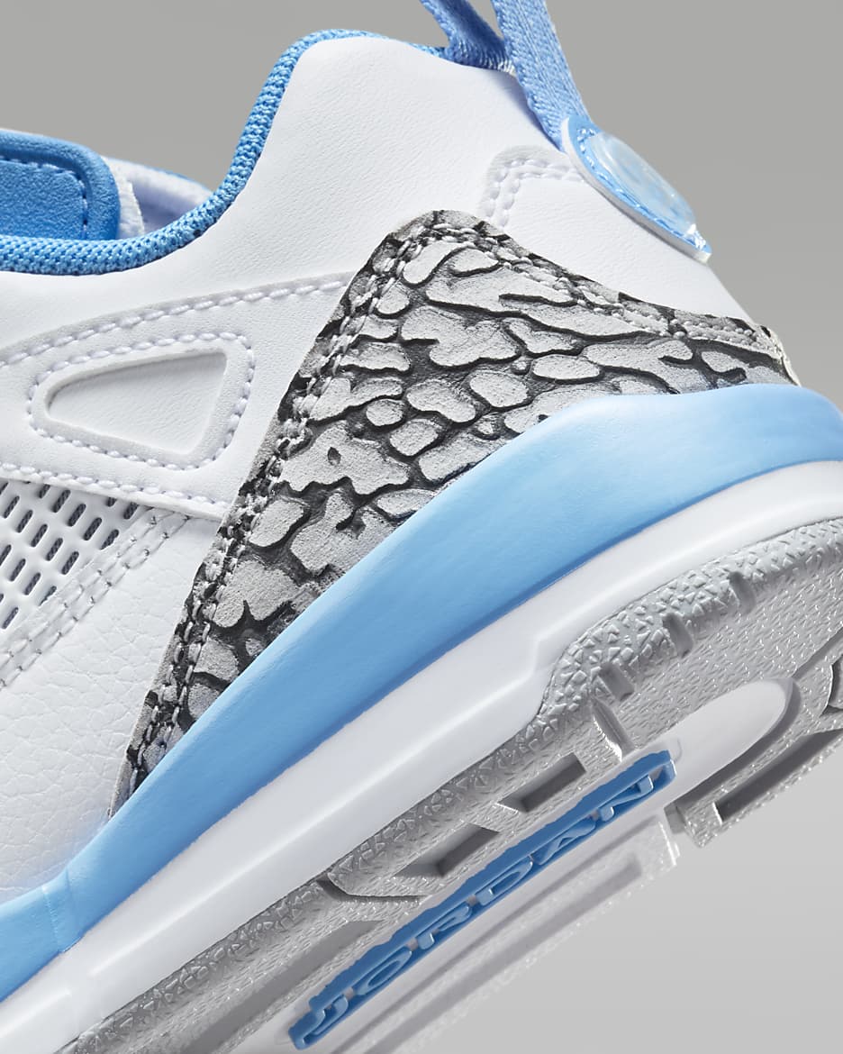 Jordan Spizike Low Younger Kids' Shoes - White/Wolf Grey/Anthracite/University Blue