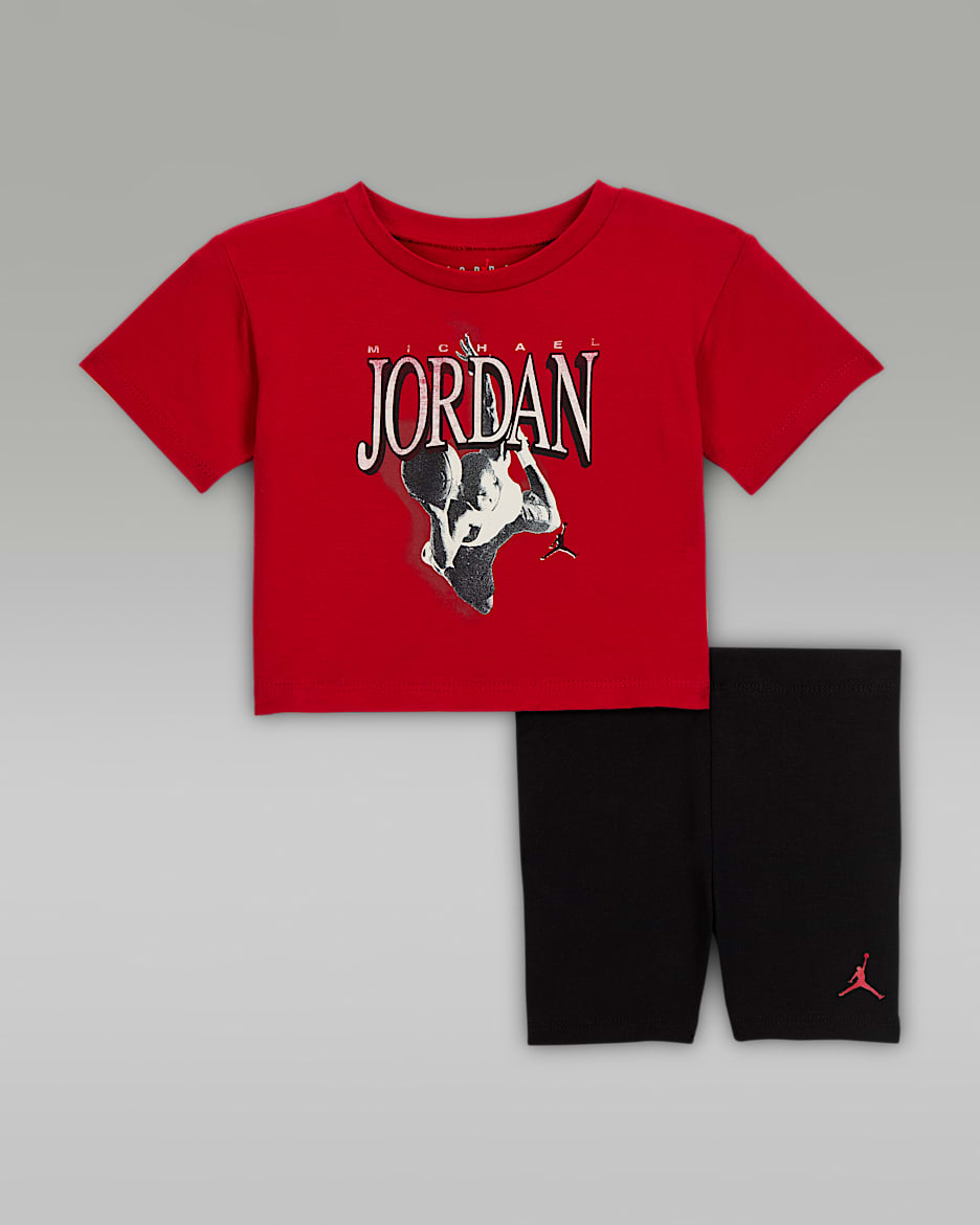 Jordan Retro 1984 2-teiliges Bike Shorts Set für Kleinkinder (12–24 M) - Schwarz