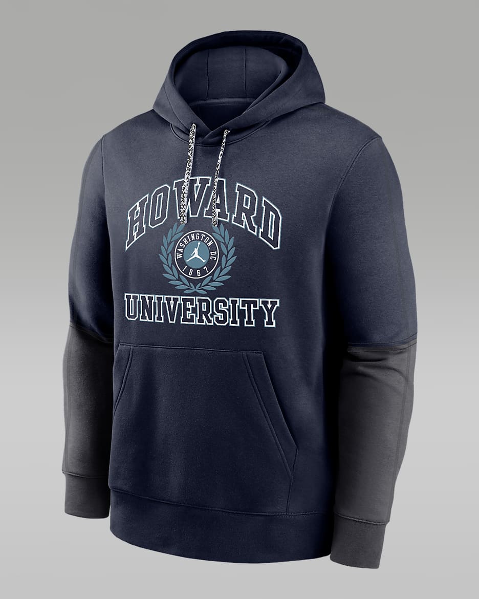 Howard Club Team Issue Men's Nike College Pullover Hoodie - Navy