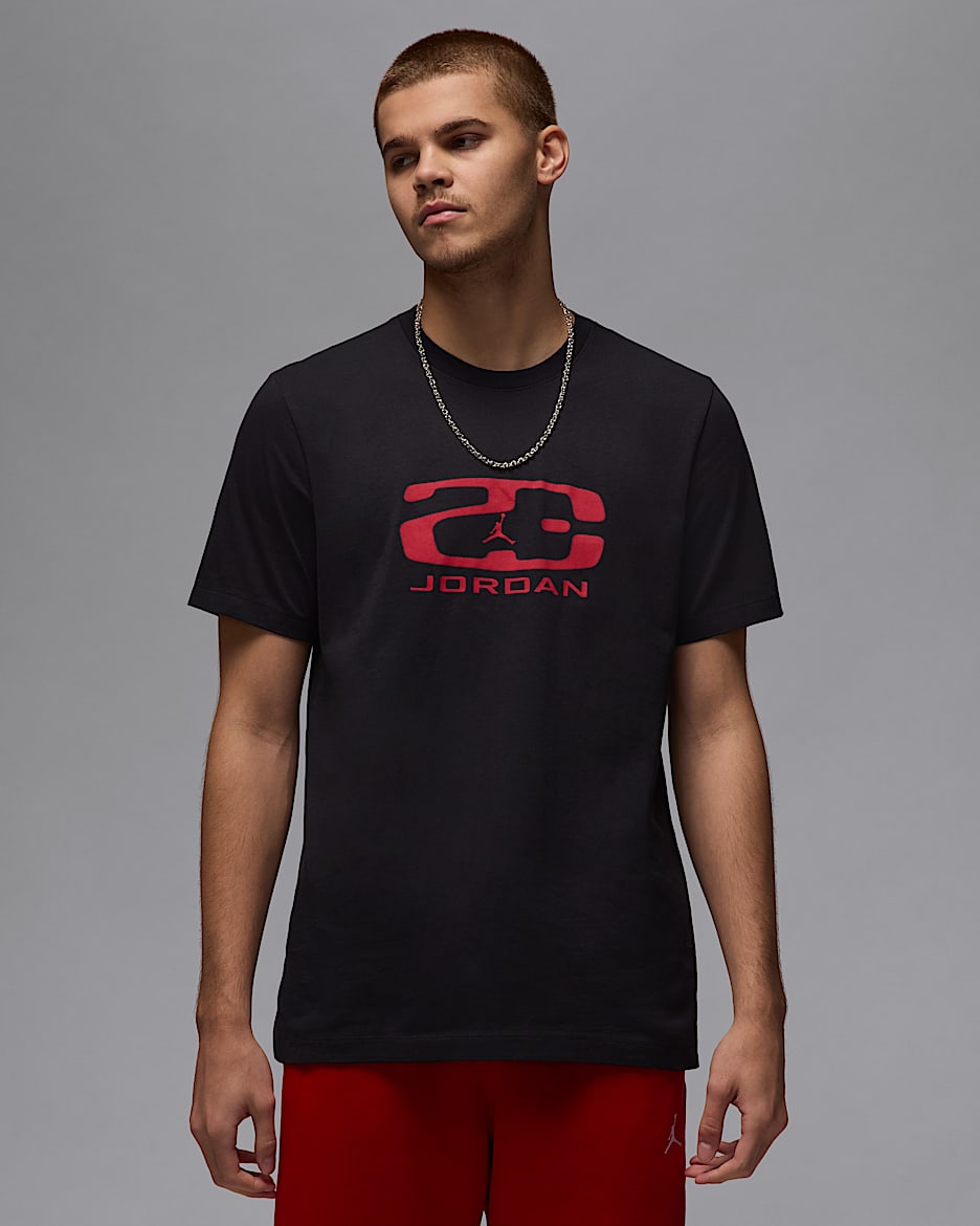 Playera para hombre Jordan Flight Essentials - Negro/Rojo universitario
