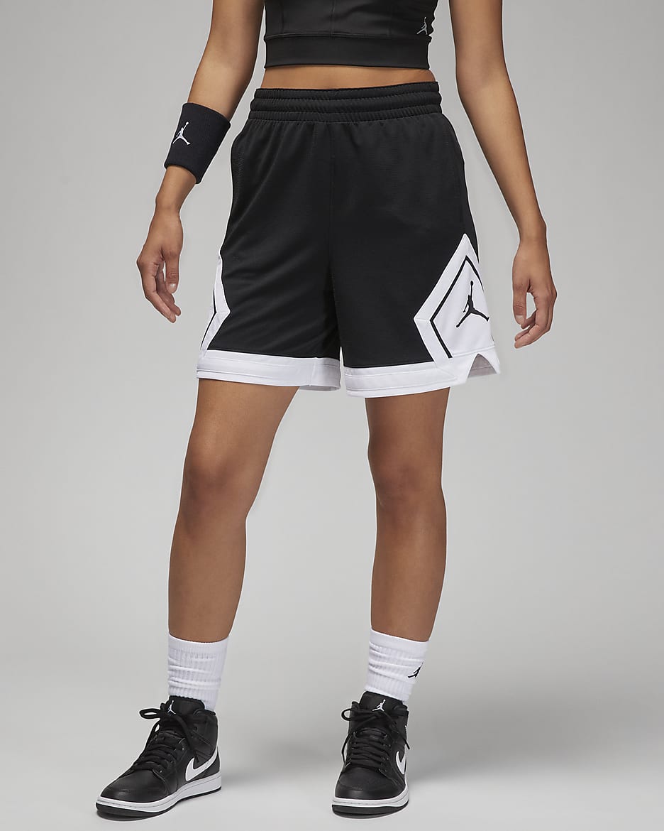 Short Diamond Jordan Sport pour femme - Noir/Blanc/Blanc/Noir
