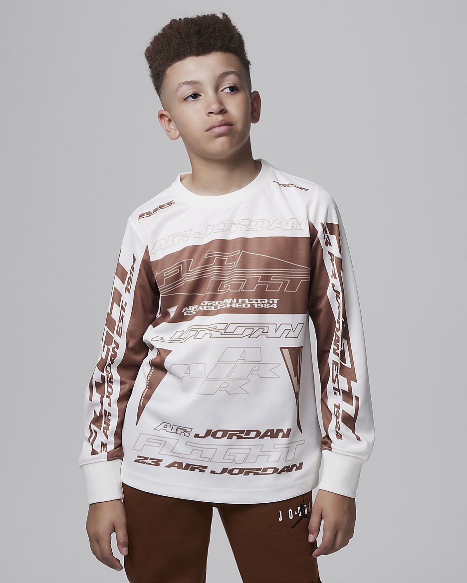 Jersey Flight Long Sleeve Crew Neck - White Jersey Flight Long Sleeve Crew Neck - White