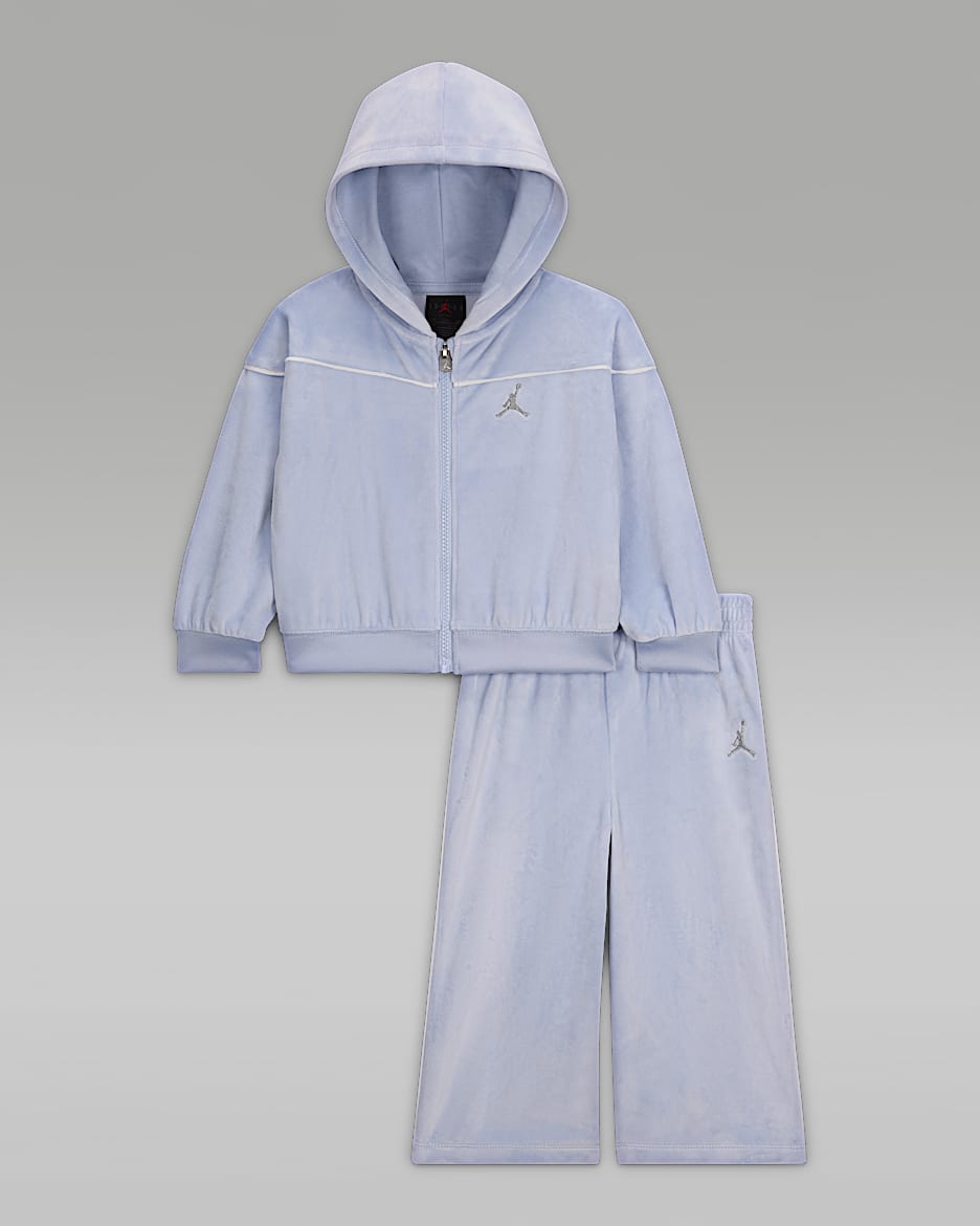 Jordan Mountainside Baby (12-24M) 2-Piece Velour Set - Ghost