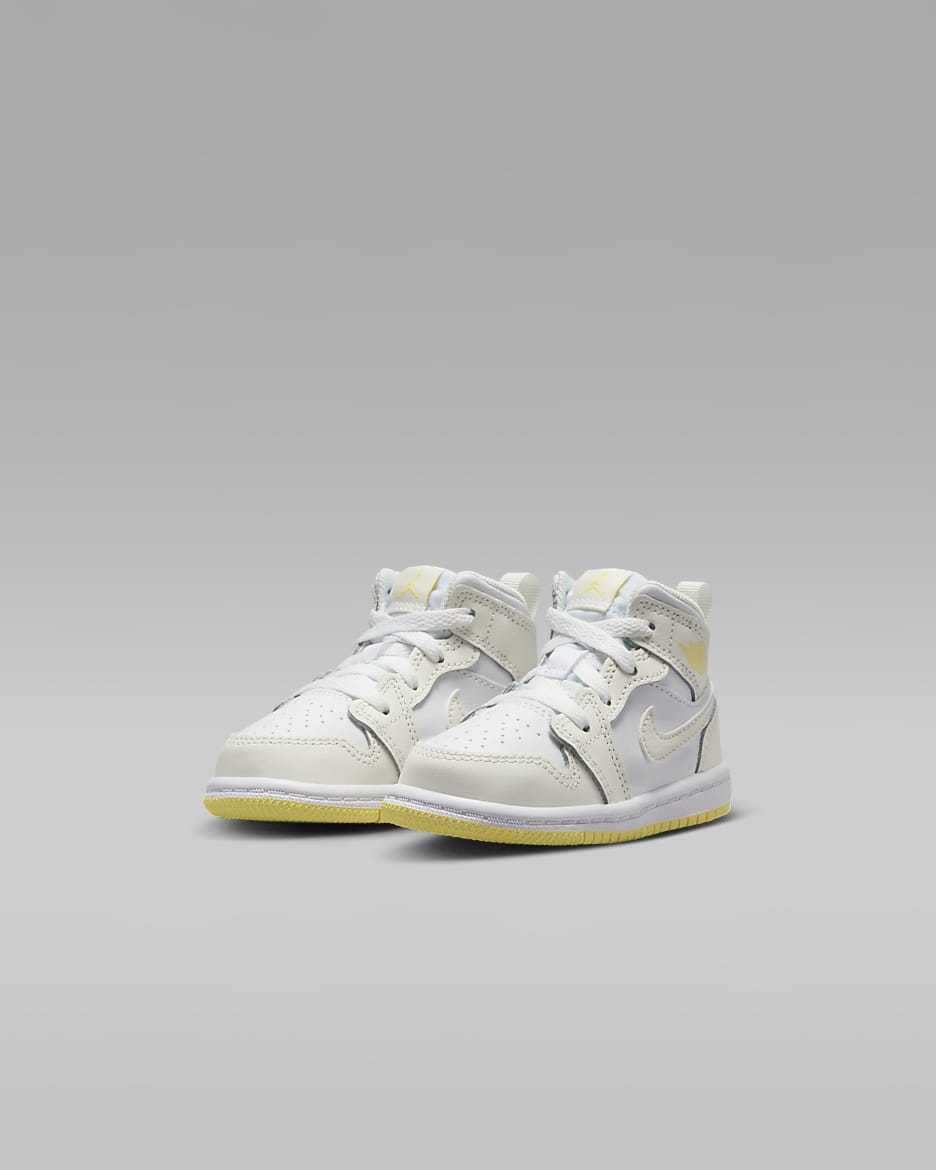 Jordan 1 Mid Baby/Toddler Shoes - Sail/White/Light Laser Orange