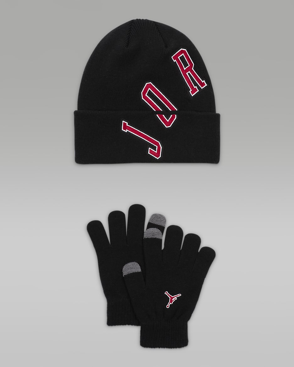 Conjunto de gorro Varsity de dos piezas para niño talla grande Jordan - Negro