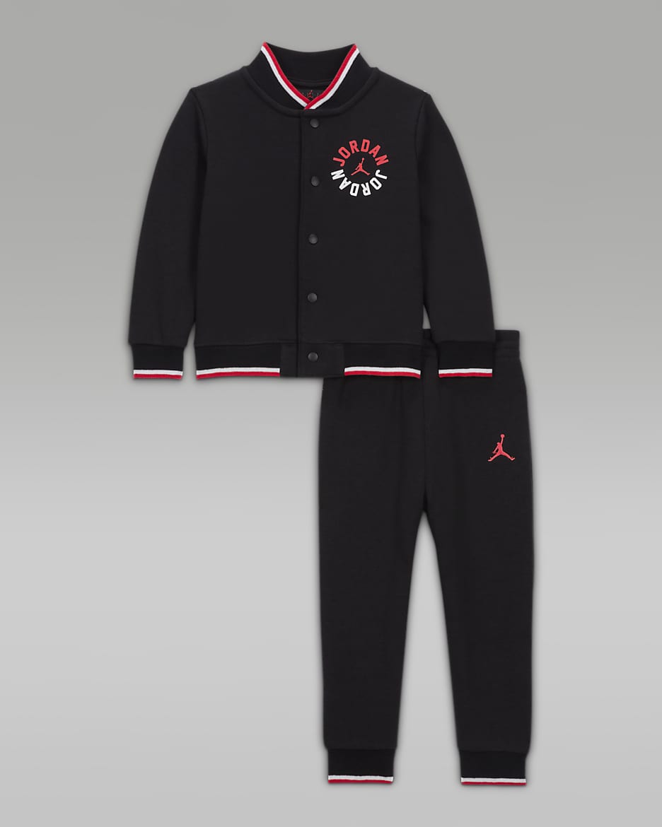 Tvådelat set med bomberjacka Jordan Jumpman för baby (12–24 mån) - Svart