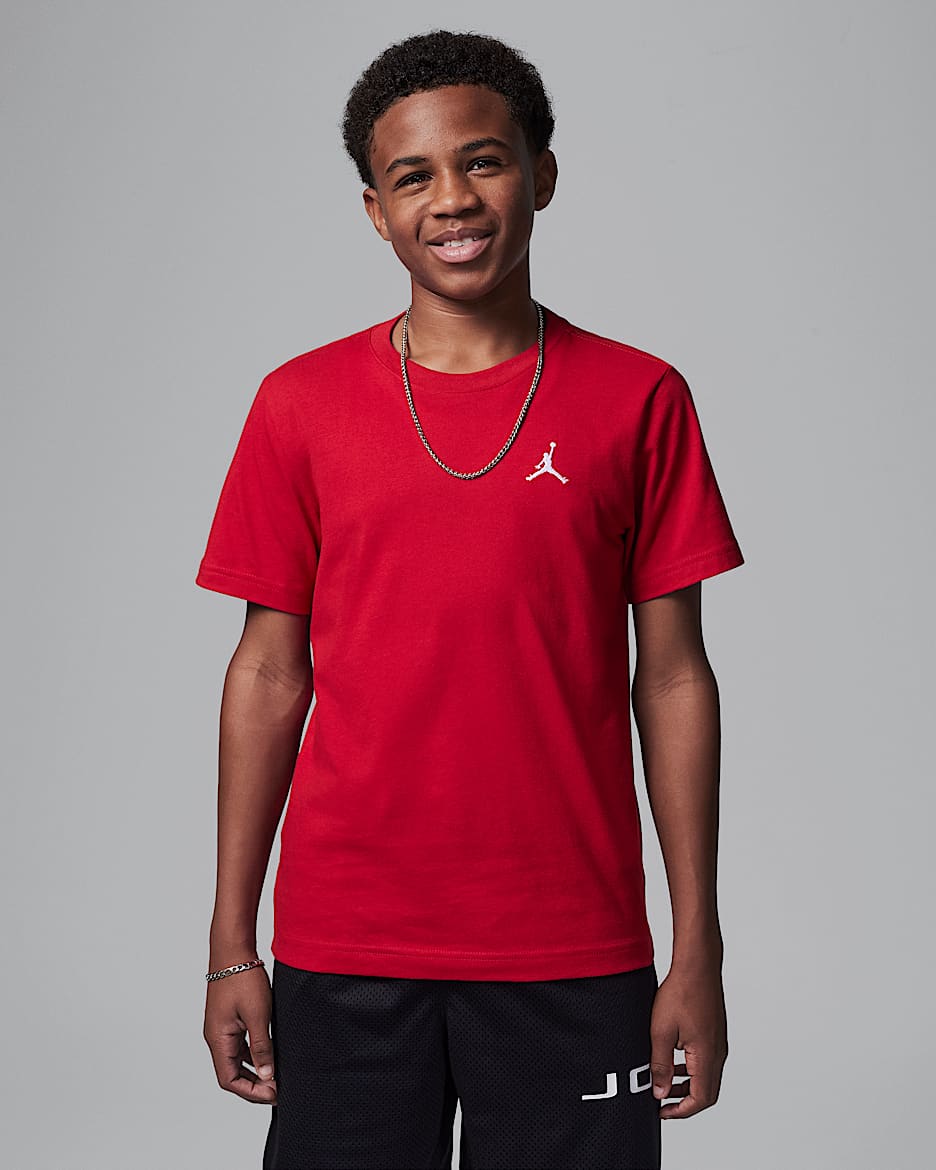 Jordan Big Kids' Jumpman Air Embroidered T-Shirt - Gym Red