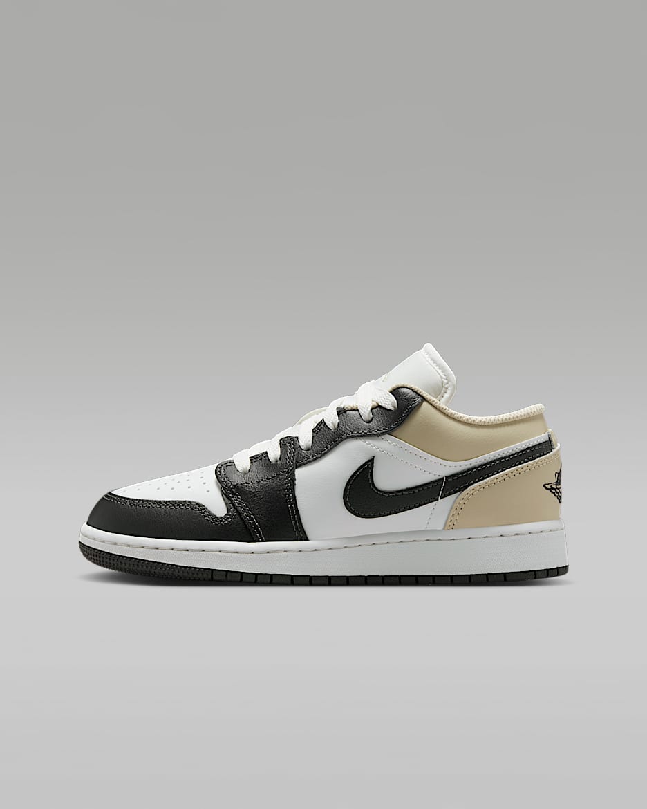 Air Jordan 1 Low Older Kids' Shoes - Summit White/Rattan/Off-Noir
