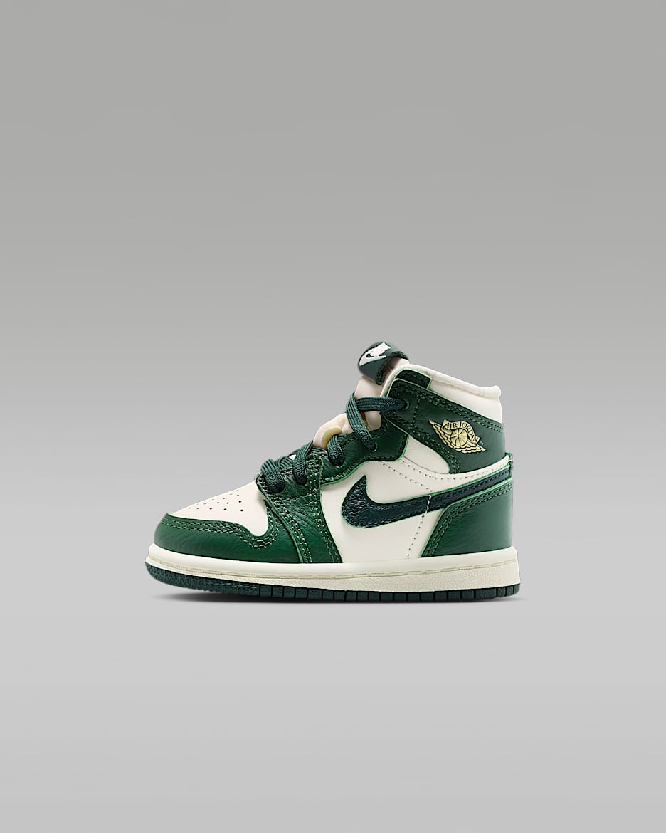 Buty dla niemowląt i maluchów Jordan 1 Retro High OG - Pale Ivory/Fir/Coconut Milk/Pro Green