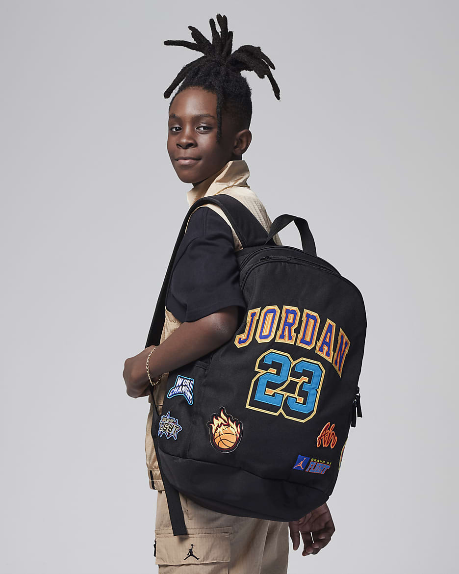 Jordan Patch Backpack Big Kids Backpack (27L) - Black